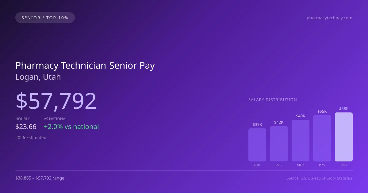 Pharmacy Technician Senior Salary in Logan, UT — 2026 est., based on 2025 BLS